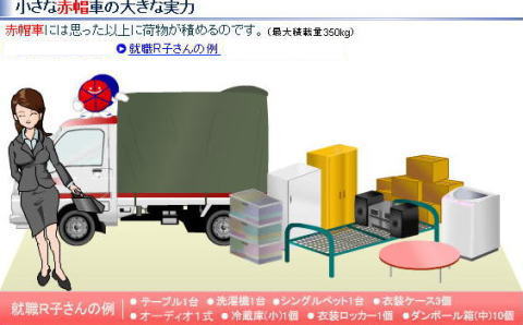  赤帽車標準荷台でもこれだけ積めますが、川崎市多摩区の赤帽引越専用車なら1.5倍ほど多くの荷物が積めます。